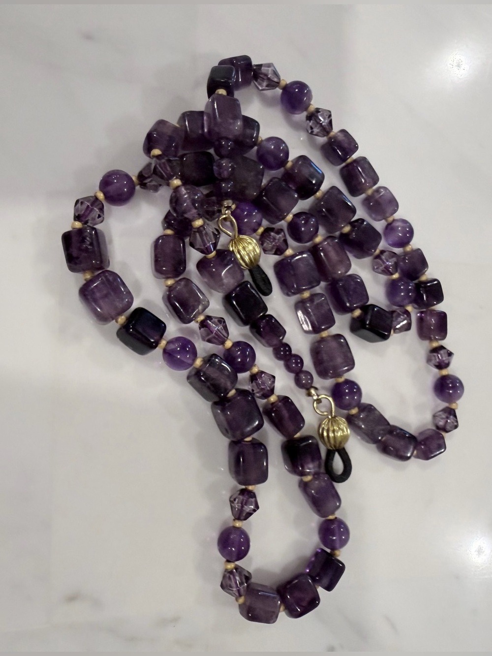 Handmade Purple Amethyst Beaded Glasses Chain